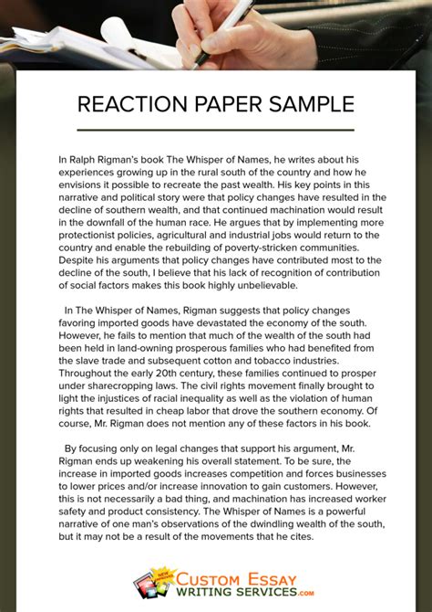How to Write a Reaction Paper: Format, Template, & Reaction .
